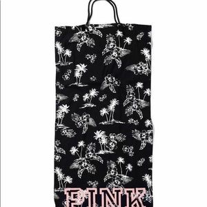VS Pink Tropical packable towel tote